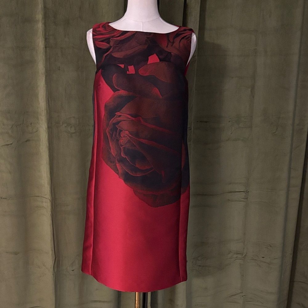 Giambattista Valli Red Rose Dress, 42/S
